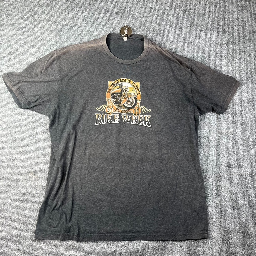 Men T Shirt Black Cotton 70th Annual Daytona Beach Florida Bike Week Wanted Race